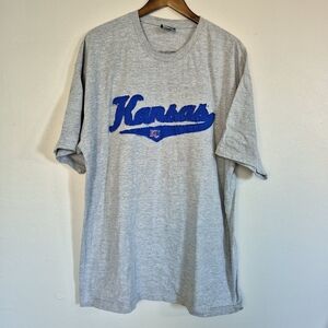 OVB Kansas Varsity Crew Neck T Shirt Grey  2XL